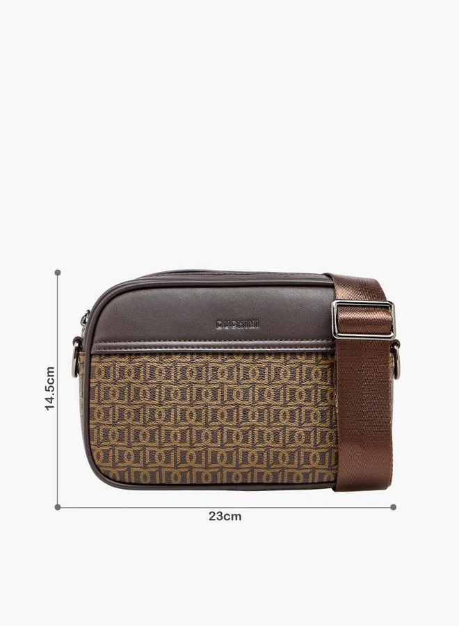 DUCHINI Men Monogram Print Crossbody Bag